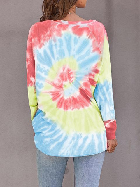 Sweatshirt Manches Longues Imprimé Tie-dye