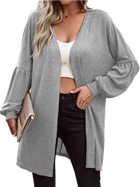 Women's Cardigans Solid Color Fashion Knitting Long Sleeved Cardigan