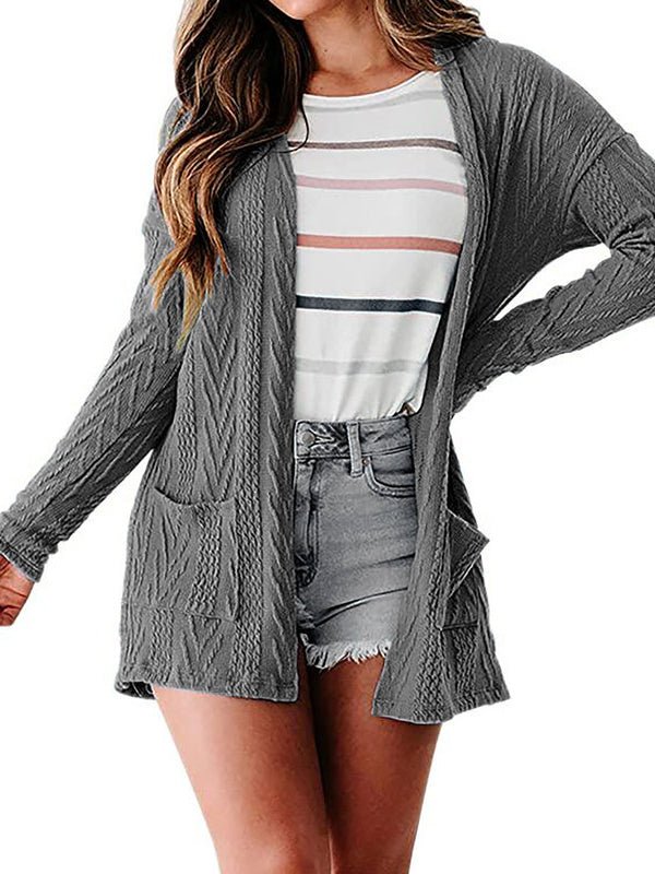 Women's Cardigans Solid Loose Knitted Long Sleeve Sweater Cardigan