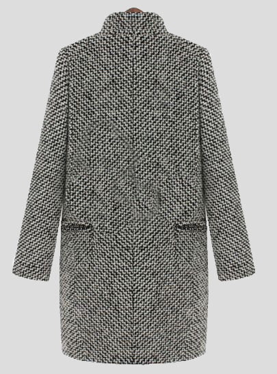 Manteau Laine Coupe Mince Pied-de-poule