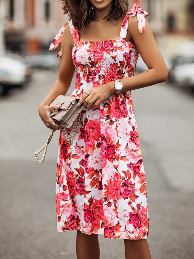 Women's Dresses Printed Sling Sleeveless Midi Dress