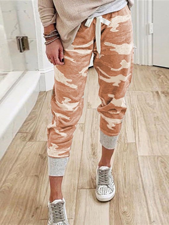 Women's Pants Camouflage Print Drawstring Track Pants