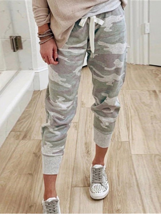 Women's Pants Camouflage Print Drawstring Track Pants